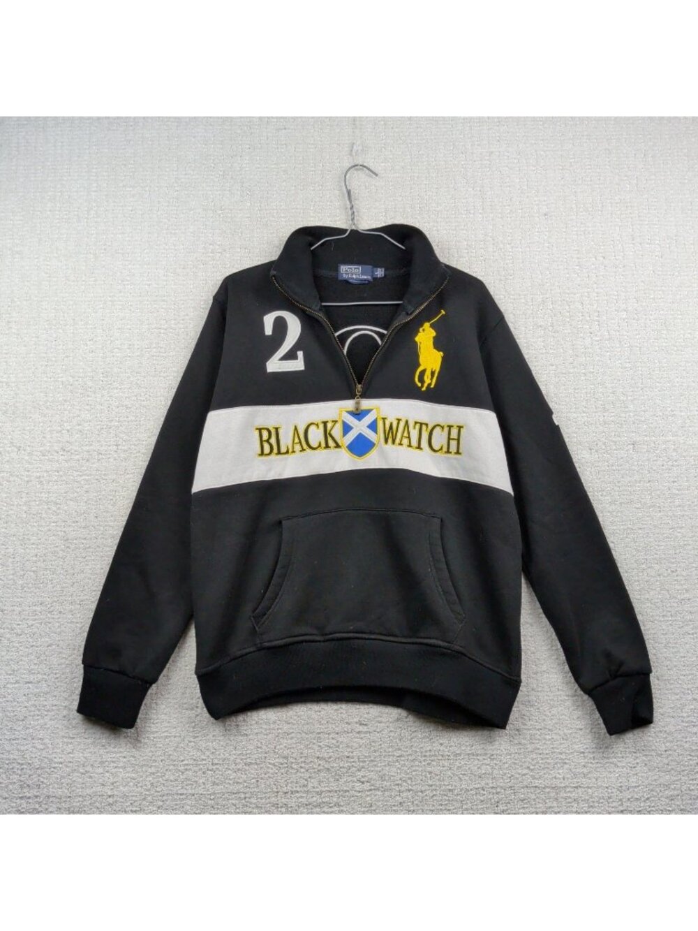 Vintage 90s Polo Ralph Lauren Blackwatch #2 half-Zip Sweatshirt Men Sz L Read